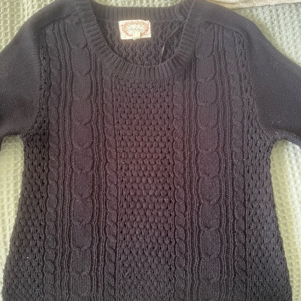 Black Cable Knit Women's Sweater